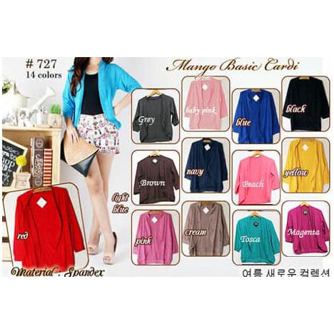 Pengiriman Cepat CARDIGAN lengan midi oval spandek polos bahan adem bolero pendek - Hitam PROMO |