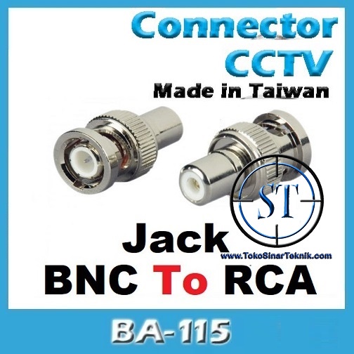 Connector Jack BNC Male to RCA Female Konektor Sambungan Kabel Camera CCTV RG6 BA-115