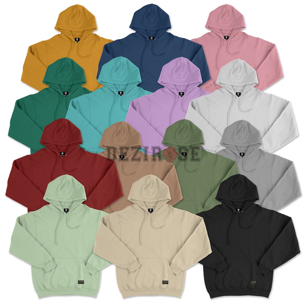 Jaket Hoodie Polos Pria Wanita Original Distro Fleece Tebal Premium Size M L XL XXL