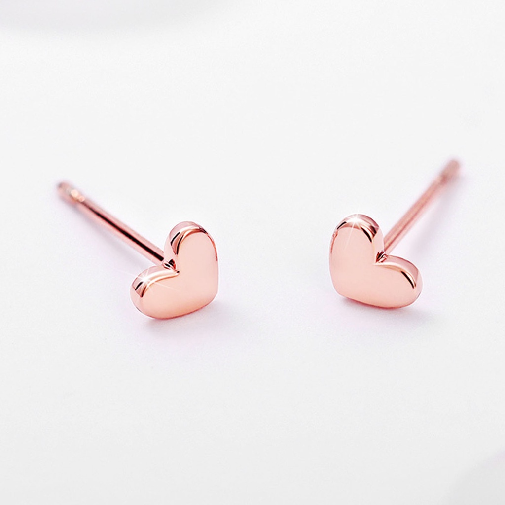 Hu Hu Hu Hu Hu Alat Bantu Pasang Kacamata♡ 1 Pasang Anting Stud Bentuk Hati Permukaan Halus Glossy Untuk Hadiah Perhiasan
