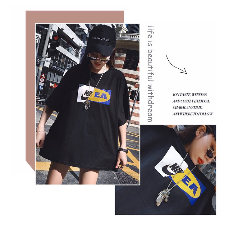 Kaos Hitam Premium /Kaos Atasan Wanita Fashion Import /Baju Cewe Oversize Korea Style /T-shirts Unisex Original New