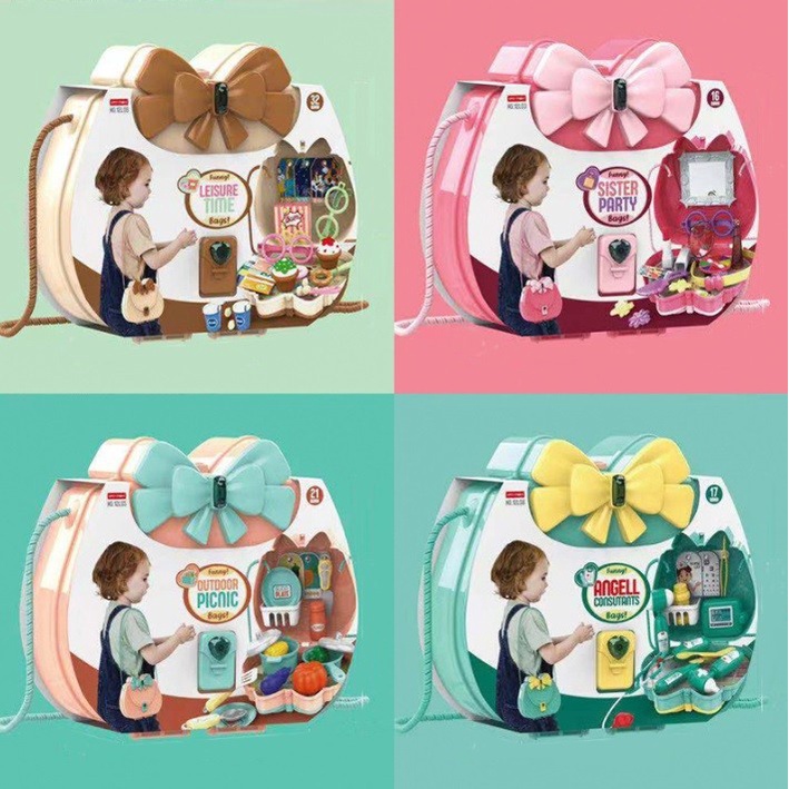 Mainan Anak Funny Bags Tas Make Up Dokter Pinik Dapur Bisa Dibawa