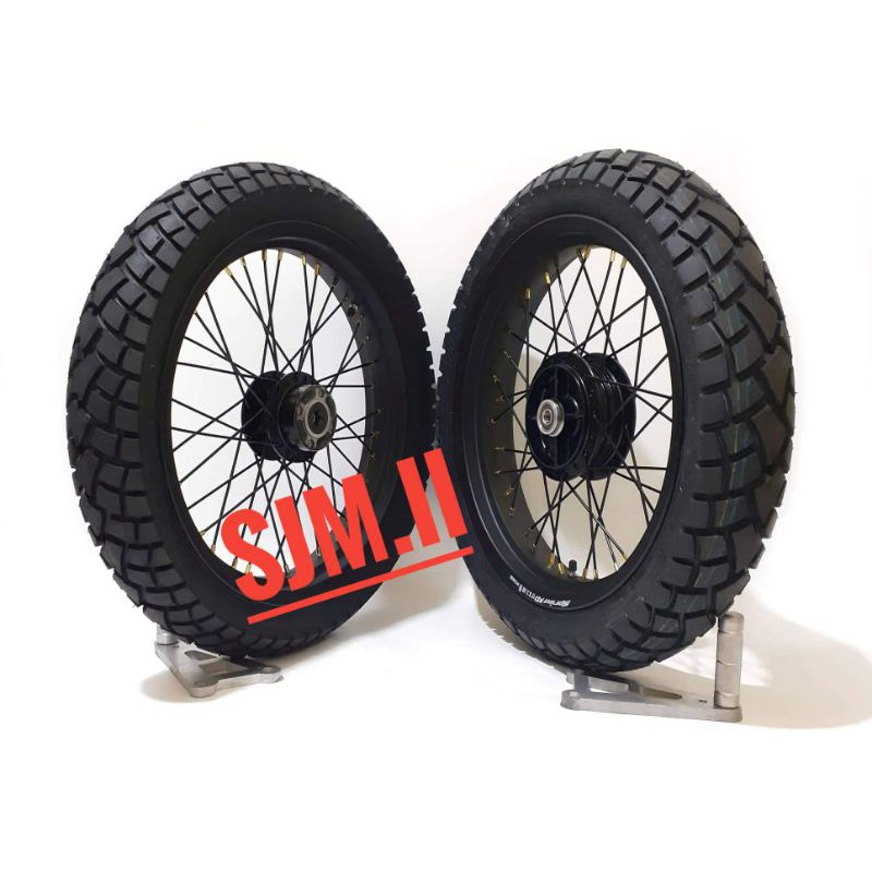 Sepaket velg kawasaki w175 sprind 250 300 ring 17 ban swallow 1set lengkap bonus stel