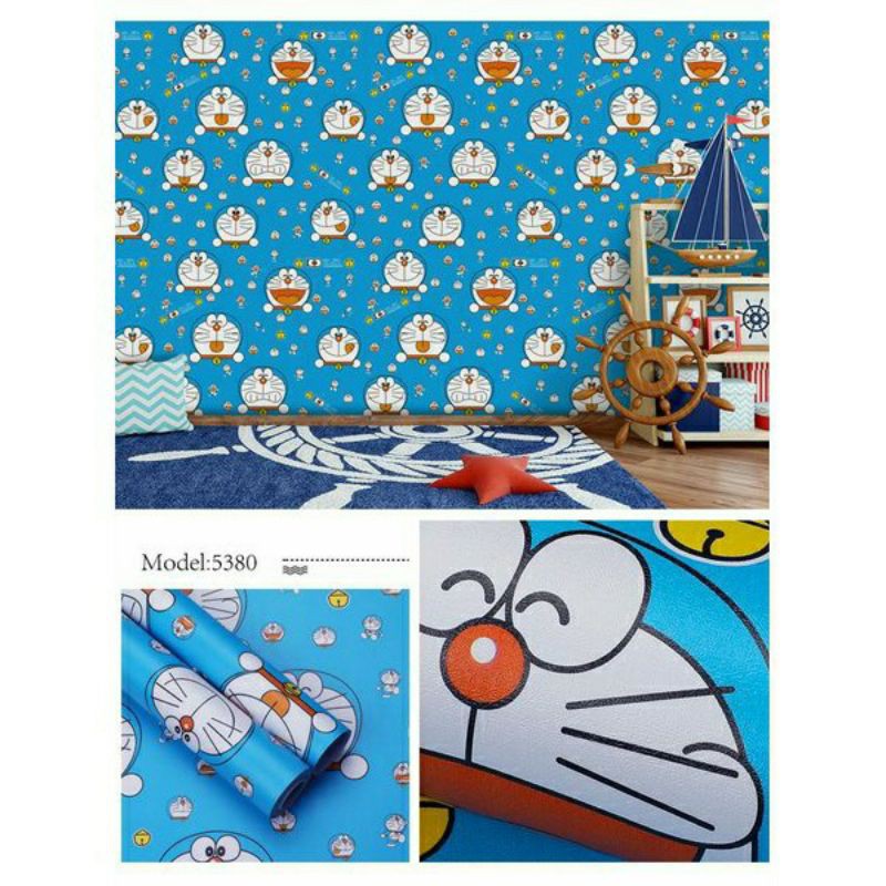 Wallpaper Sticker Dinding Doraemon Kepala 10mx45cm