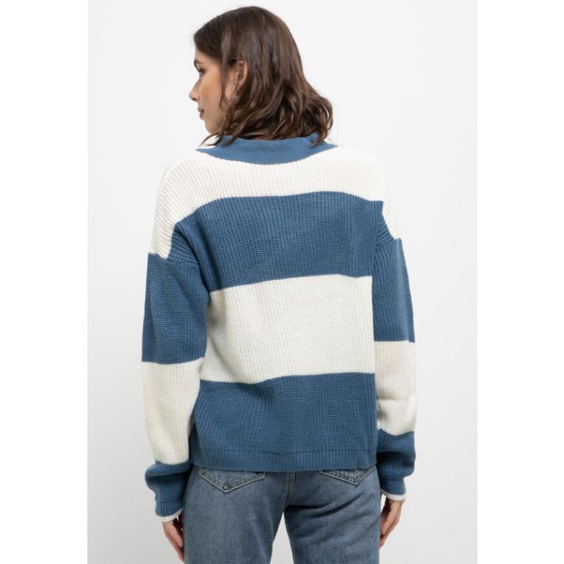SWEATER RAJUT POLOK KNIT MOTIF TERBARU/SWEATER  BLOUSE RAJUT WANITA KOREAN STYILE