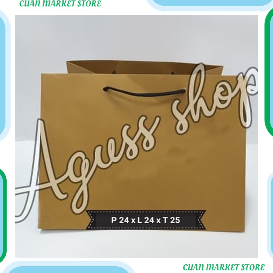 

paper bag ( bisa untuk kotak nasi ) P24 x L24 x T25 (harga perlusin) - Cokelat Kualitas Premium