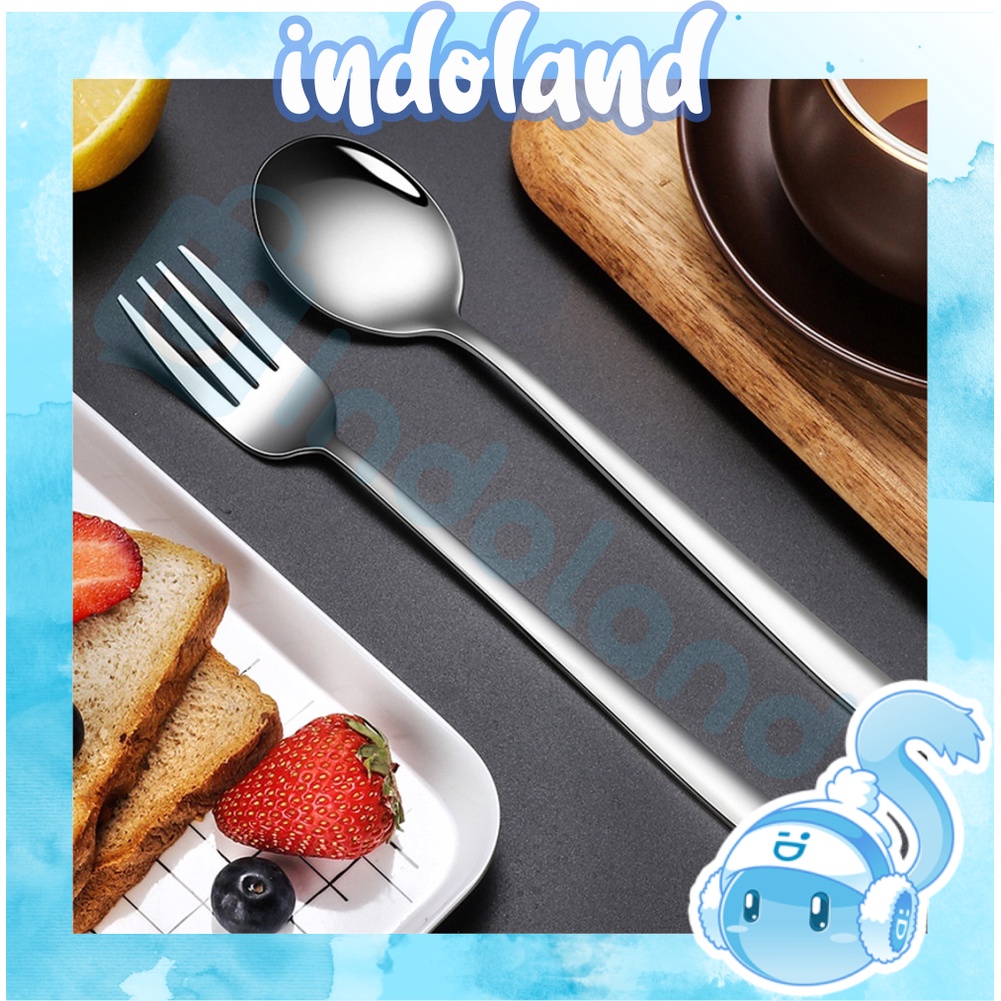 ☀INDOLAND☀ Alat Makan Stainless Steel Ukuran Kecil Sendok Dessert Sendok Teh Garpu Buah R674