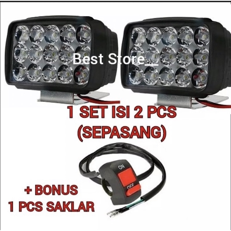 Lampu LED Laser Gun Bar Tembak Sorot CREE Motor 12 15 16 Titik Mata 12W 15W 16Watt 16W Watt Mobil