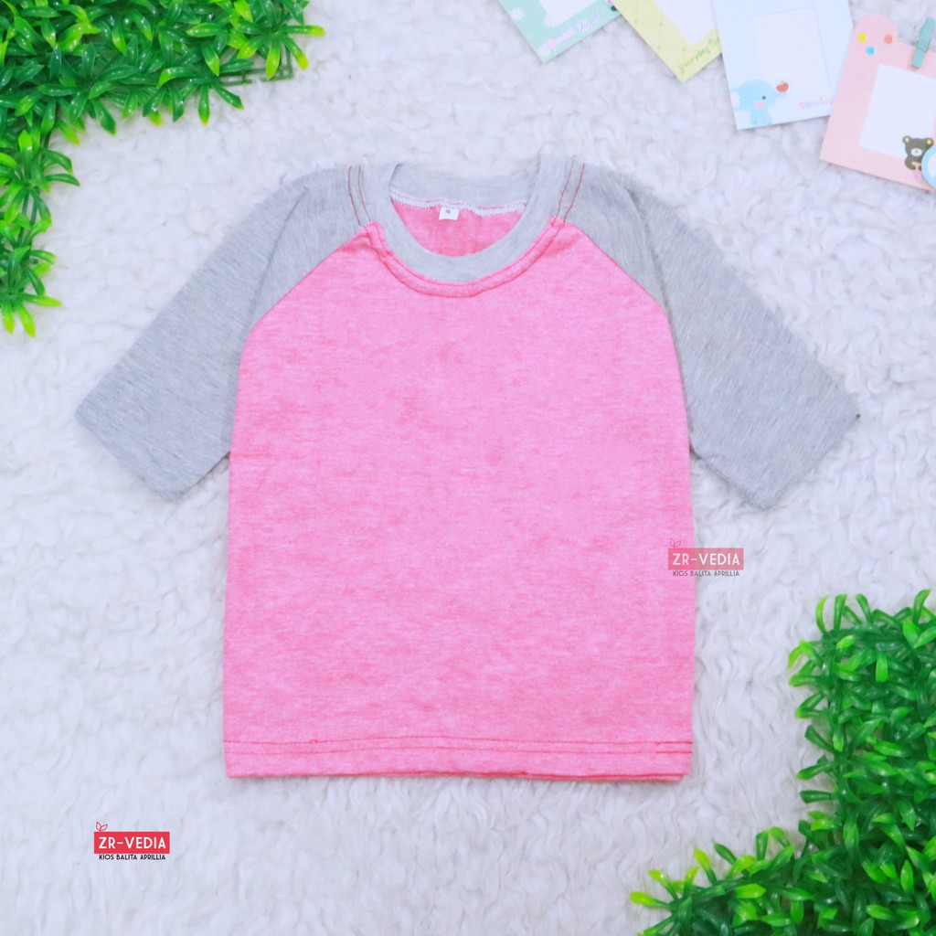 Kaos Reglan POLOS uk 1-3 Tahun / Baju Lengan Panjang Atasan Laki Perempuan Murah Bahan Adem Polos