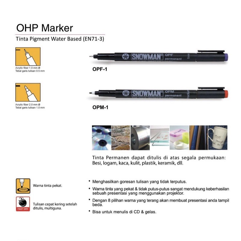 

Snowman OHP Marker / Spidol OHP