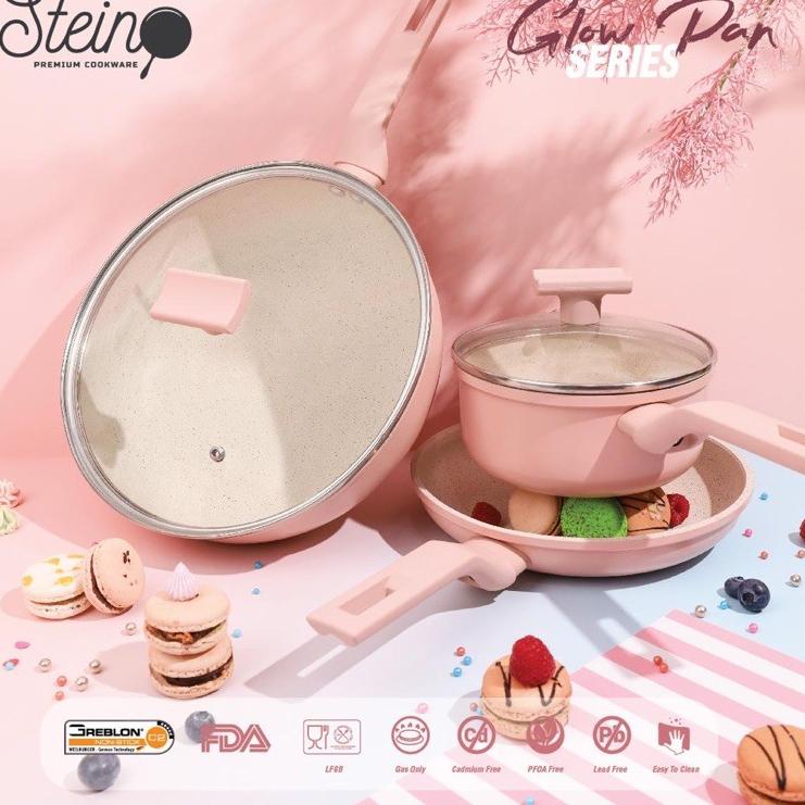₩ [ORDER KE KITCHENEX] Glowpan Series 5 in 1 Complete Set Stein Cookware (Wokpan26, Frypan22, Saucep