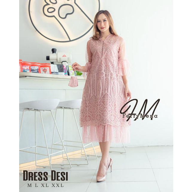 Kebay Dress Desi / Kebaya Modern Wisuda / Kebaya Wisuda / Kebaya Non Hijab / Atasan Kebaya Pesta Mewah / Kebaya Kondangan