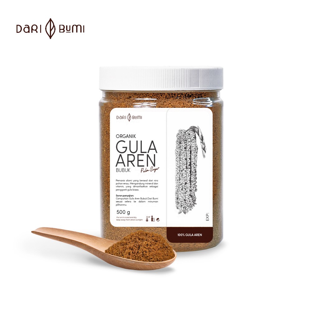 Gula Aren Bubuk 500 Gr Dari Bumi | Palm Sugar Pure Organic Premium