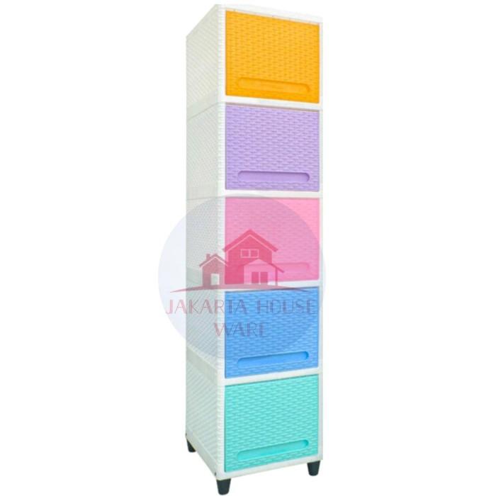 

Cabinet | Lemari Cabinet Plastik Serbaguna Club Flip Susun 5 Single