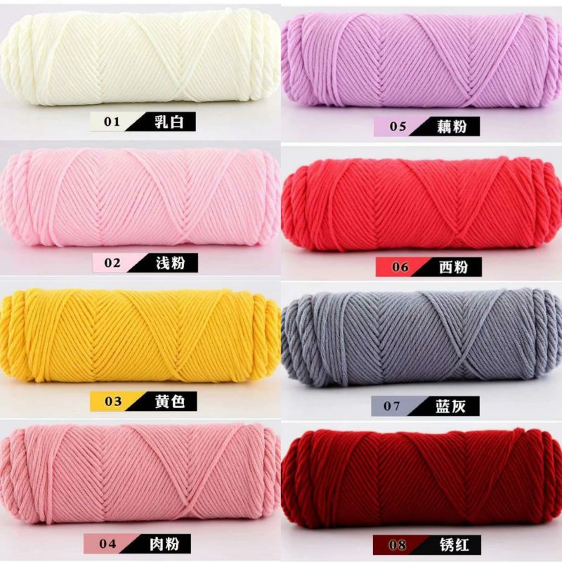 (1-49) BENANG RAJUT KATUN SUSU NADYA MAWAR MILK COTTON 8 PLY YARN IMPORT