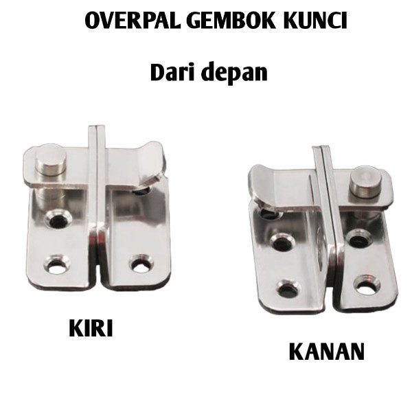 Overpal gembok Kunci Slot Mini Pintu Geser-Grendel Sliding Door Stenlis, overval, selot KETEBALAN 1,