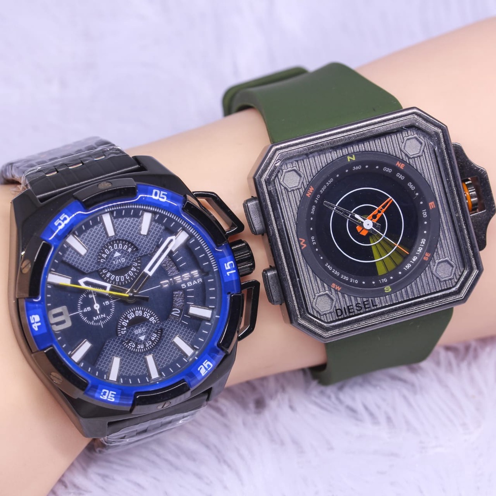 JAM TANGAN PRIA ANALOG DIESEL CRONO + DIESEL RUBBER DM4,6 BUY 1 GET 1