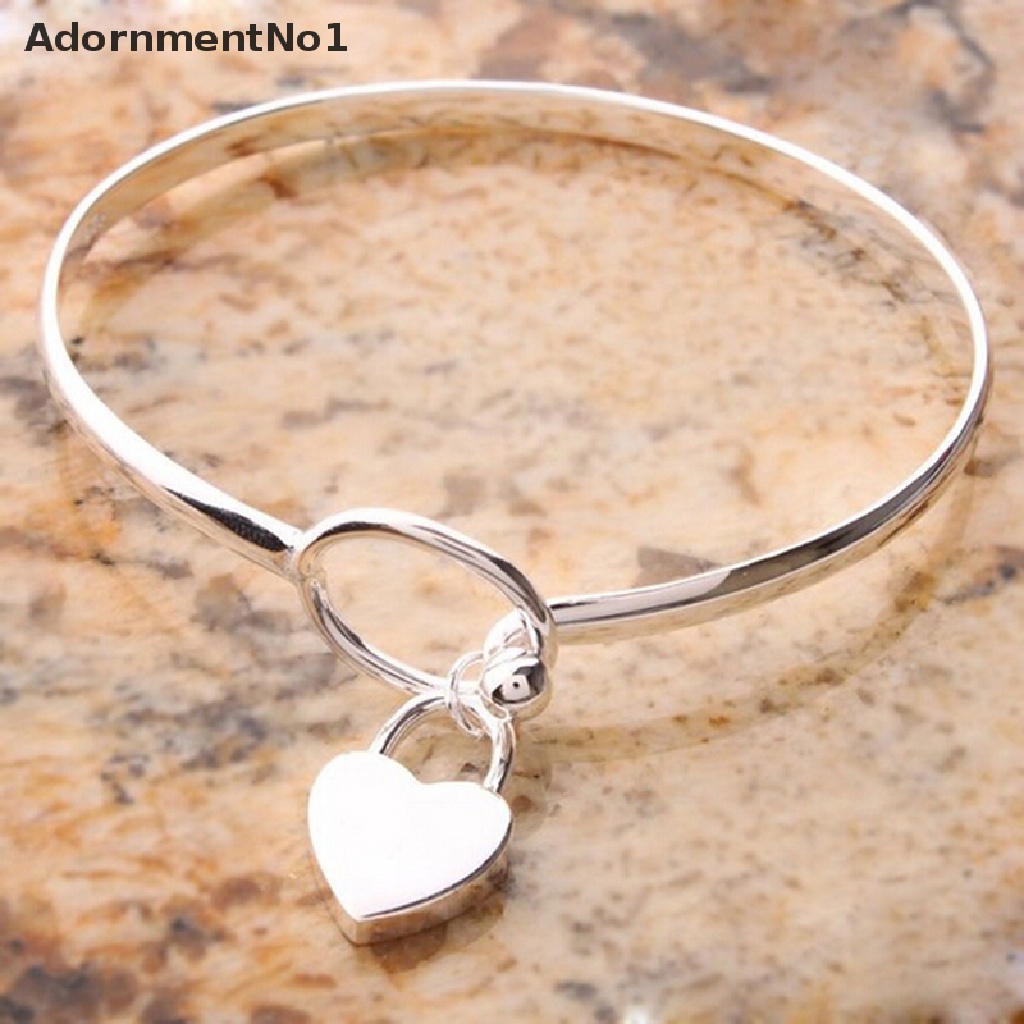 (AdornmentNo1) Gelang Tangan Lapis Silver 925 Motif Hati Untuk Perhiasan Wanita