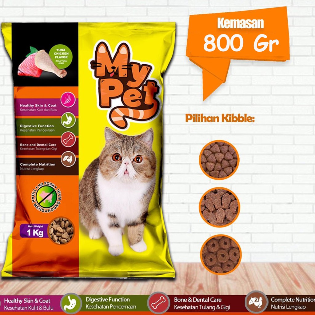 Jual Makanan Kucing MyPet Cat Food Tuna Chiken Flavor Repack 800gr