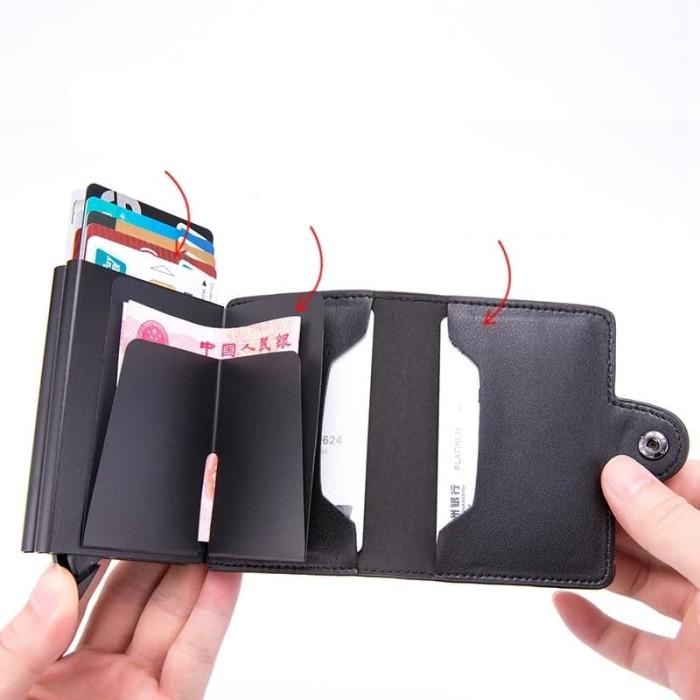 

Dompet Kartu Double Holder Smart Wallet Credit Card Holder Rfid Block