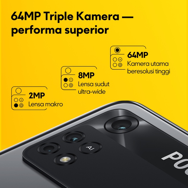 POCO M4 Pro (6GB+128GB) Helio G96 64MP Triple Kamera Layar Super AMOLED FHD+ 6,43