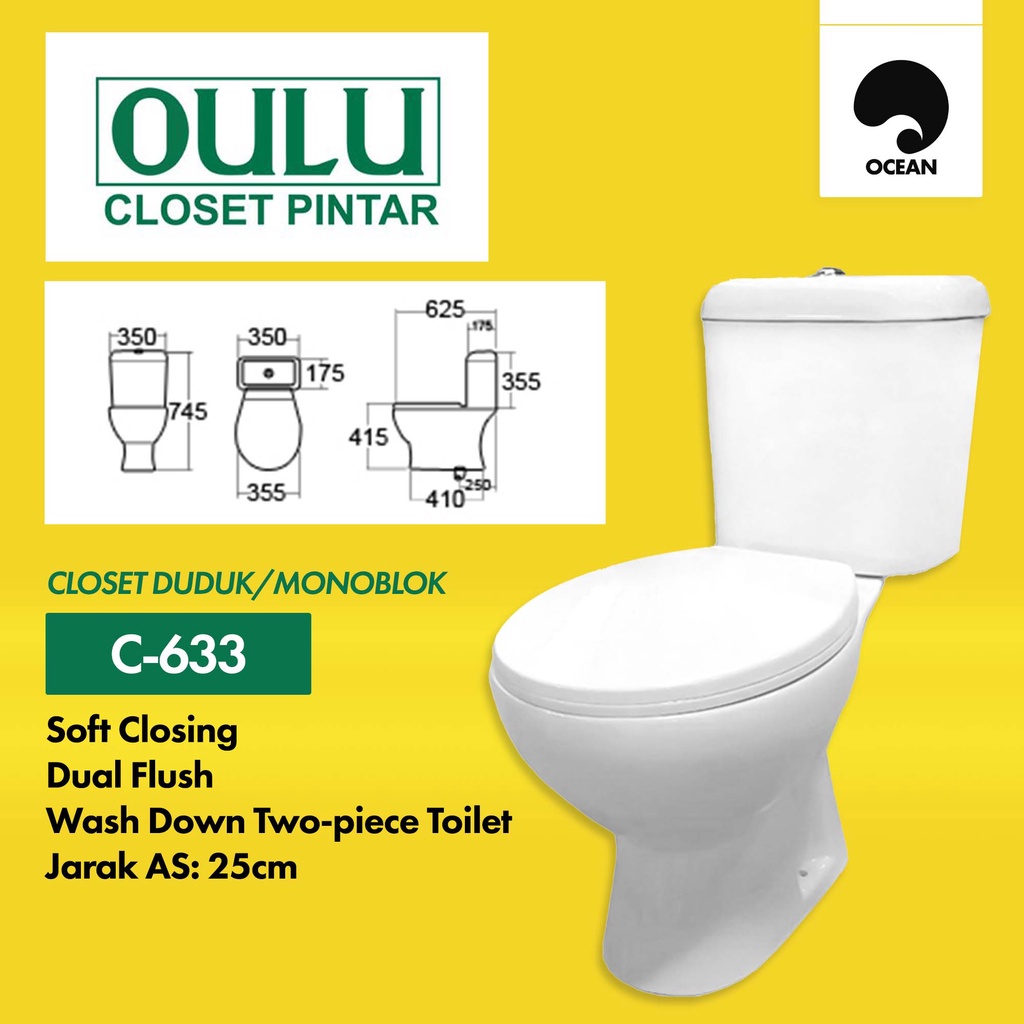 LINK KHUSUS ARMADA TOKO CLOSET DUDUK / KLOSET DUDUK OULU ORIGINAL / WC DUDUK TOILET MONOBLOCK | C-633