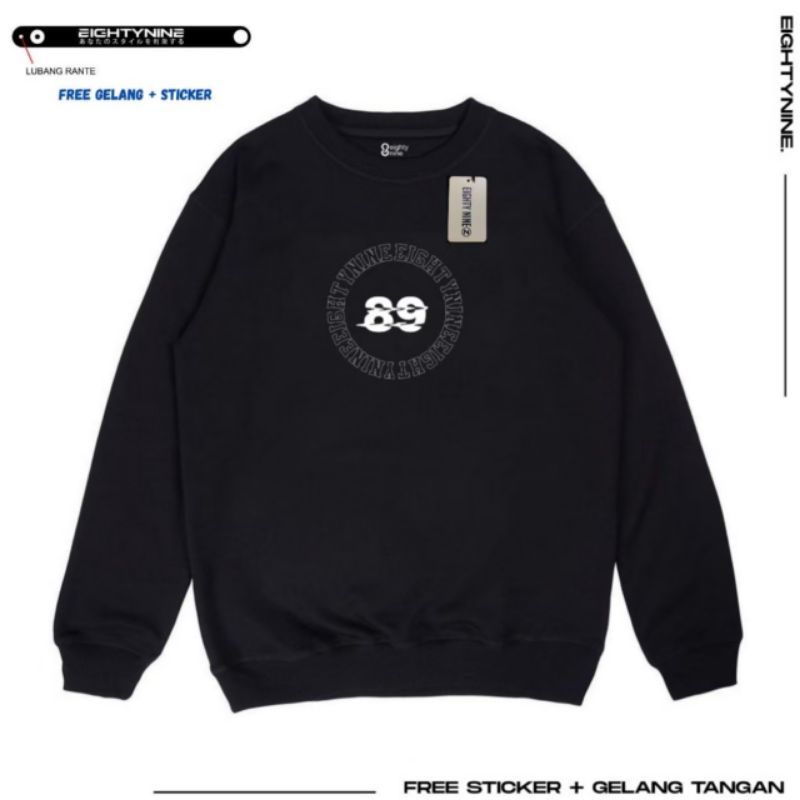 sweater crewnek aighty nine - black edition