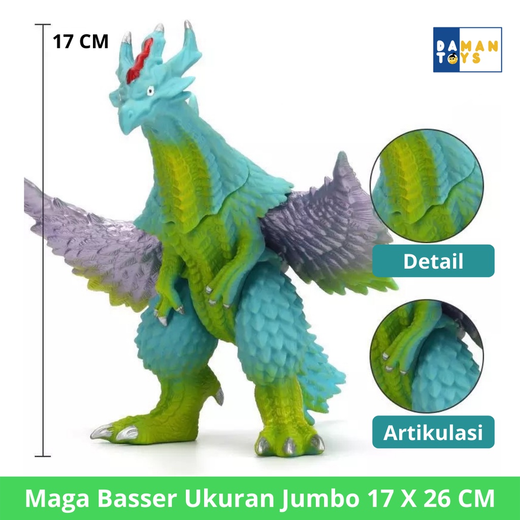 Maga Basser Jumbo Action Figure Godzilla Monster Ultraman Kaiju, Mainan Anak Laki laki