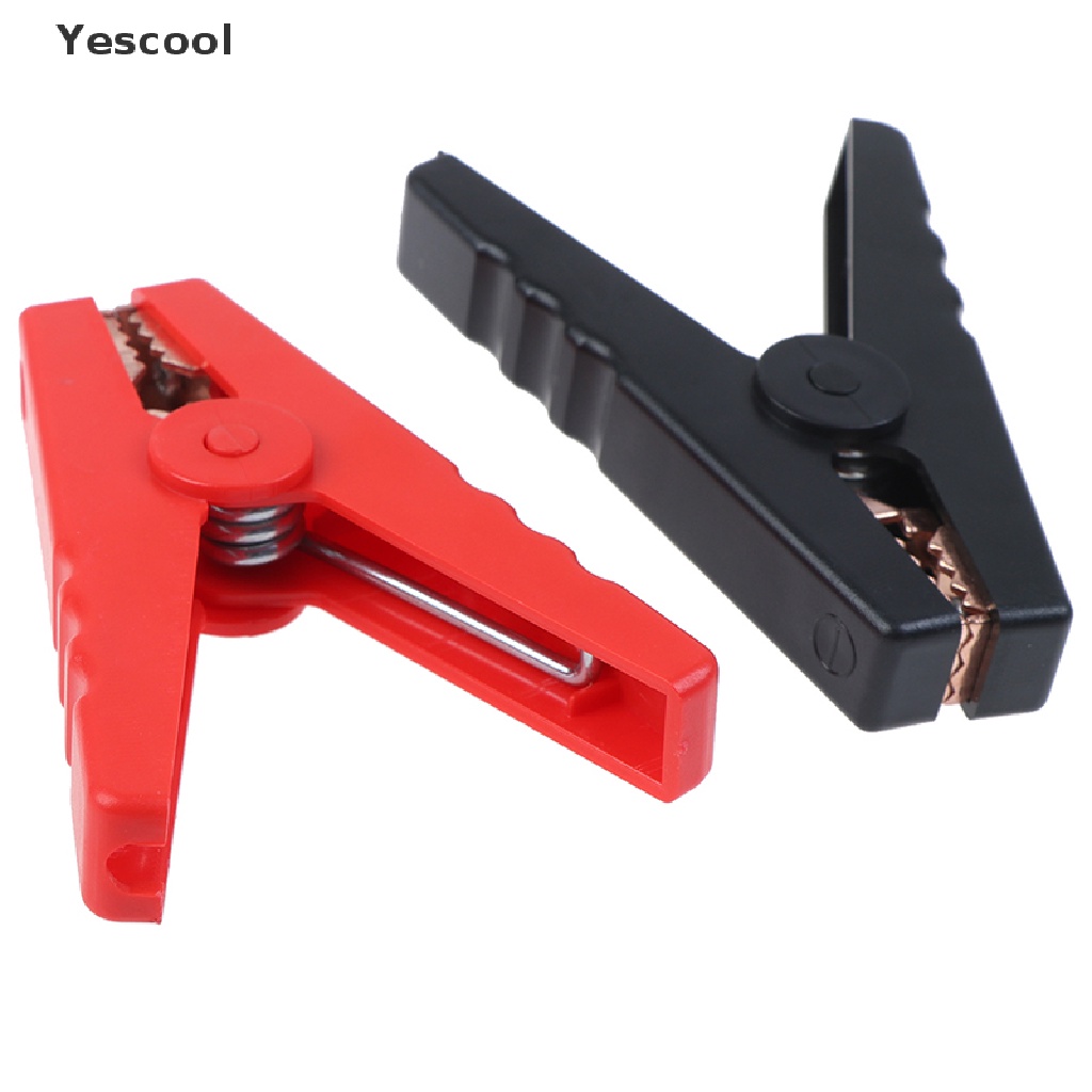 Yescool 2Pcs large 100a crocodile alligator clips car chargers insulated clamp .