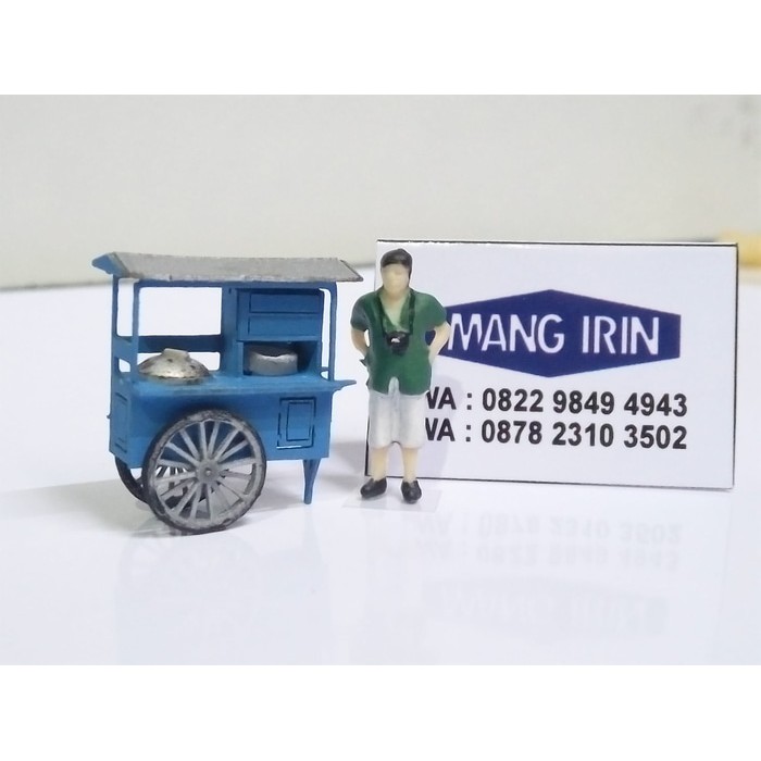 miniatur gerobak mie ayam skala HO 1/87 mang irin