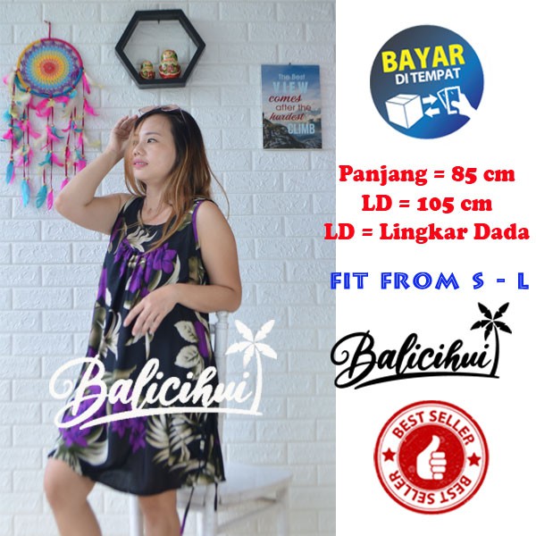 Balicihui Daster Saku Dress Wanita Baju Tidur Wanita Pakaian Santai Wanita Daster Bali Dress Bali