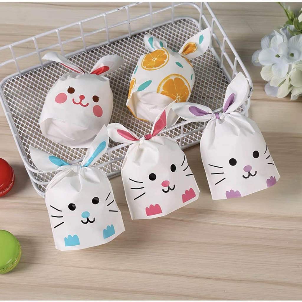 10 pcs Plastik Rabbit Ear Bag Goodie Bag souvenir man yue ebs ebm ebl ebxl ebmix