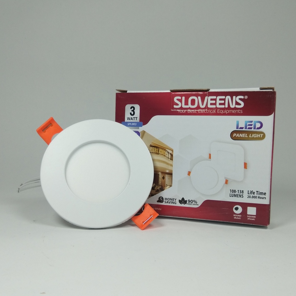 Sloveens Panel LED / LED Downlight Inbow 3 Watt - Cahaya Putih &amp; Warm White