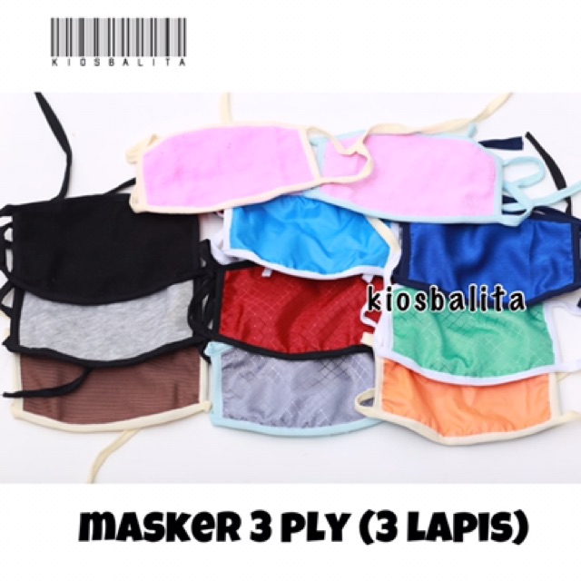 MASKER MOTIF DAN POLOS 3 ply ( 3 lapis) packing per plastik