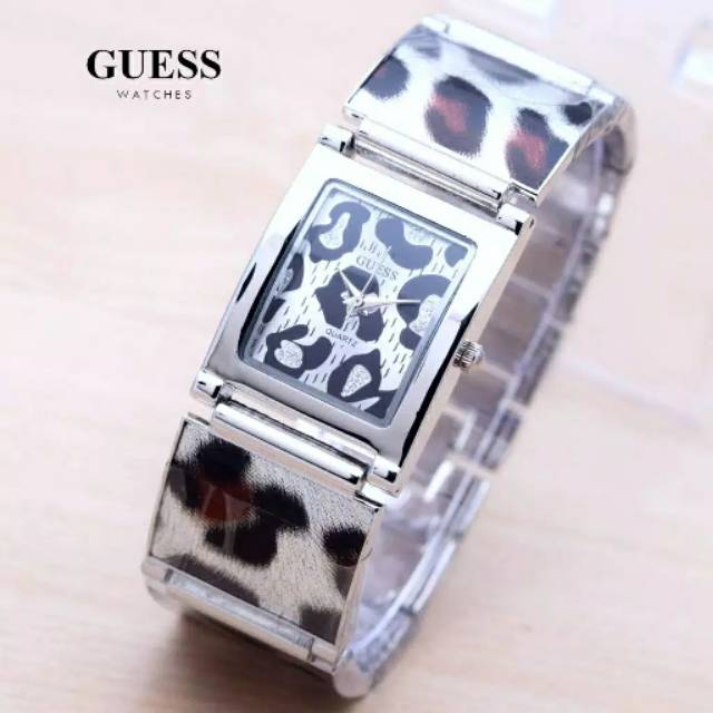 JAM TANGAN WANITA GUESS LEOPARD RANTAI MOTIF MACAN