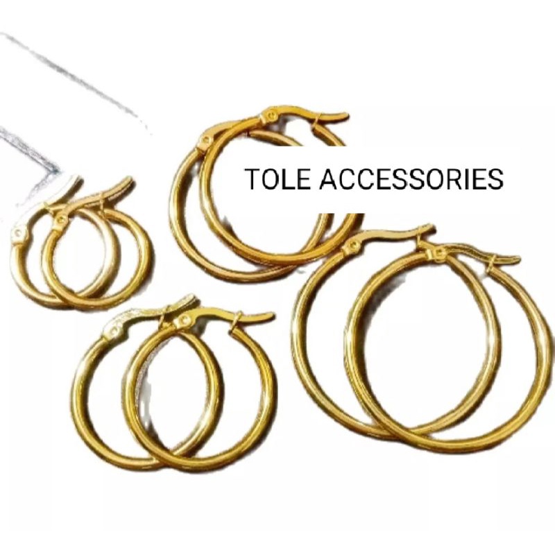 Anting bulat titanium /anting bulat wanita/anting stainless