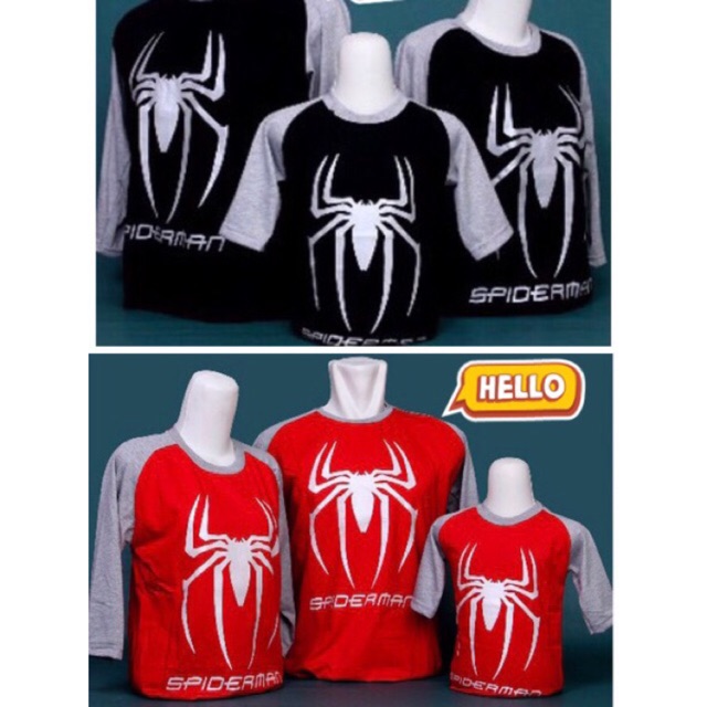 KAOS COUPLE FAMILY "SPIDERMAN" ANAK & DEWASA MERK GENUINE KIDS