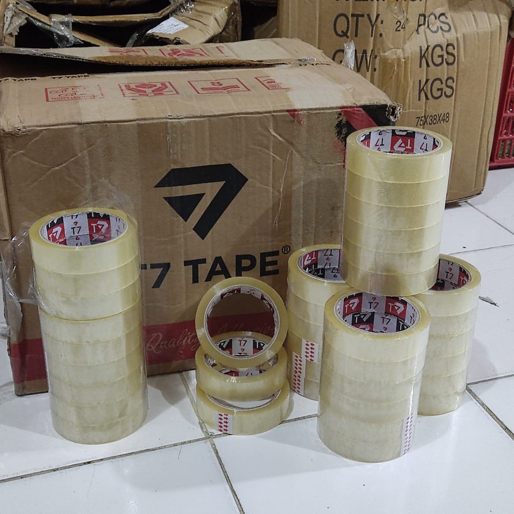 LAKBAN ISOLASI 24MM X 100 YARD T7 TAPE COCOK UTK PACKING ONLINE HEMAT EKONOMIS