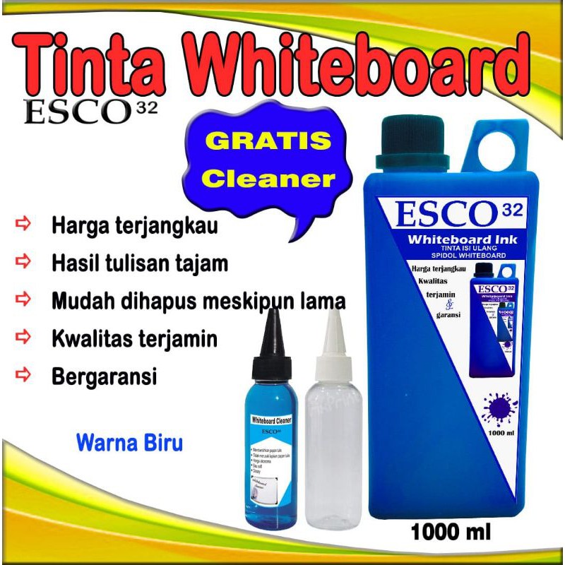 

Tinta whiteboard / papan tulis esco biru 1000 ml