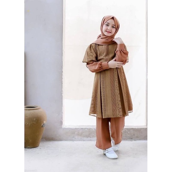DRESS  ANAK MUSLIM  +CELANA  SETELAN  BAJU BRUKAT ANAK MUSLIM