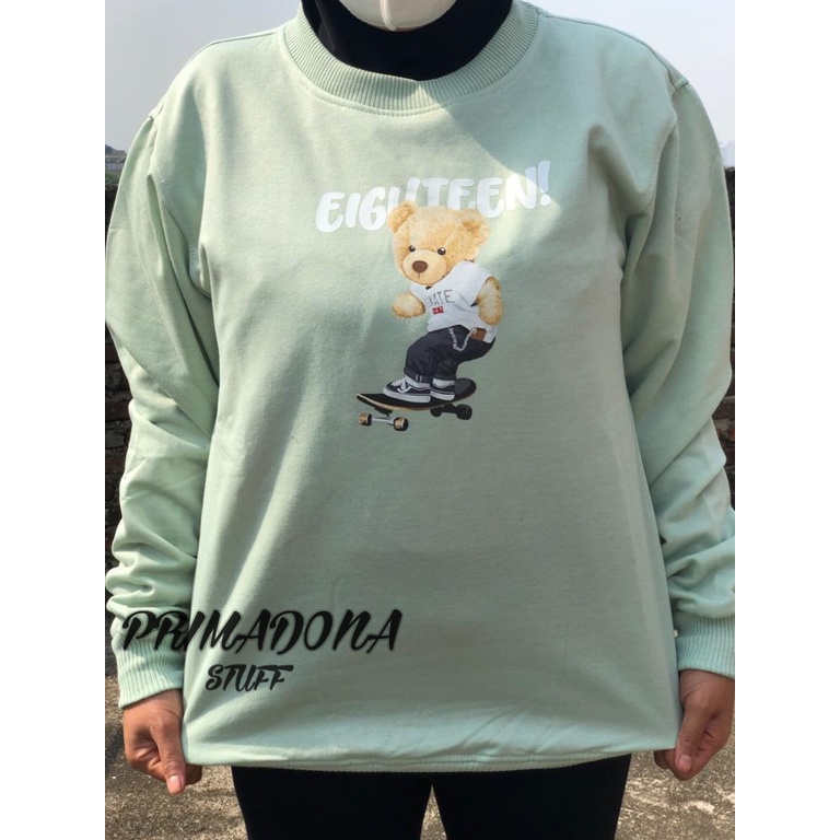 sweatshirt crewneck wanita &amp; pria sweter flece L XL XXL