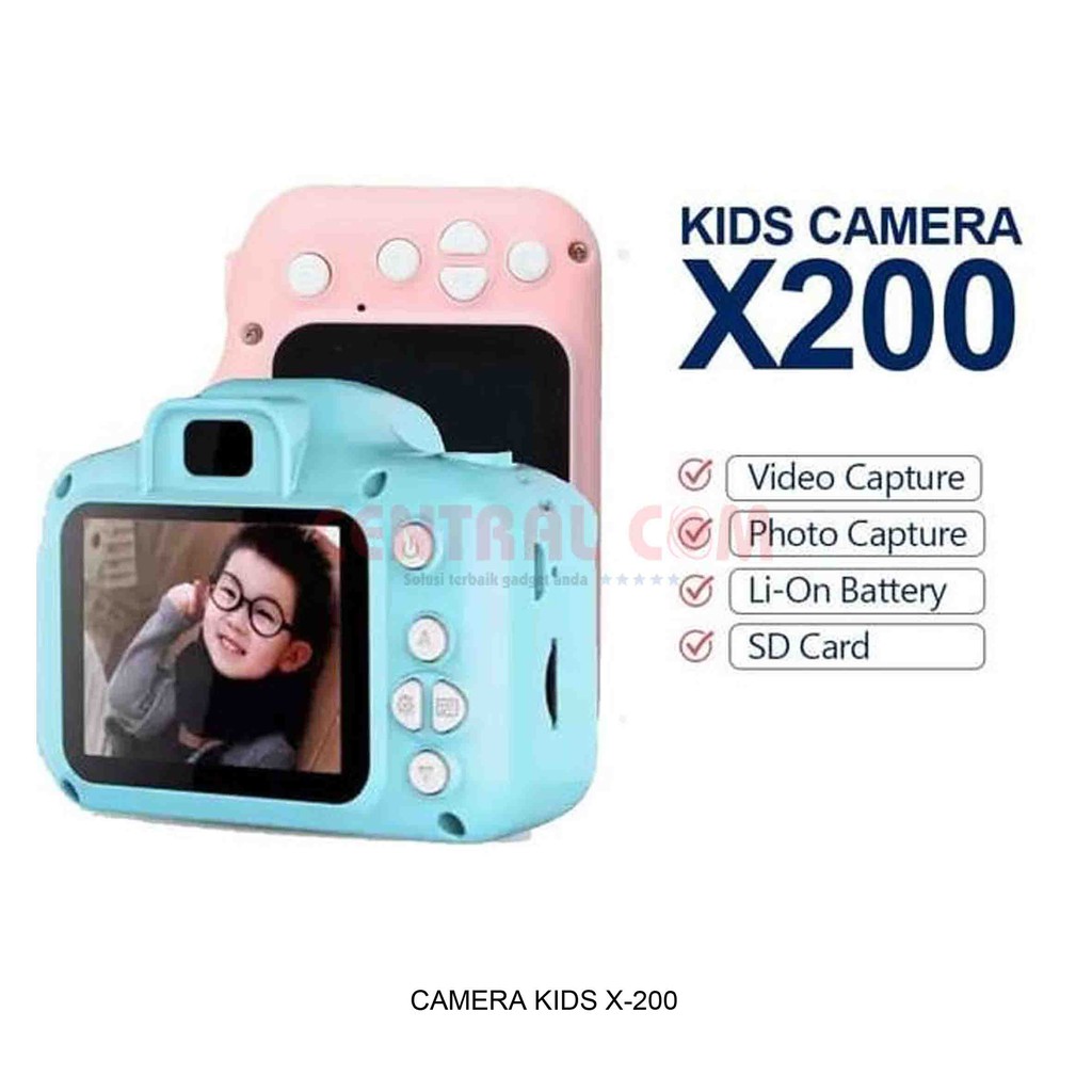 CAMERA KIDS X-200 / CAMERA DIGITAL ANAK / KAMERA DIGITAL / PEREKAM GAMBAR & VIDEO - CENTRAL COM-1