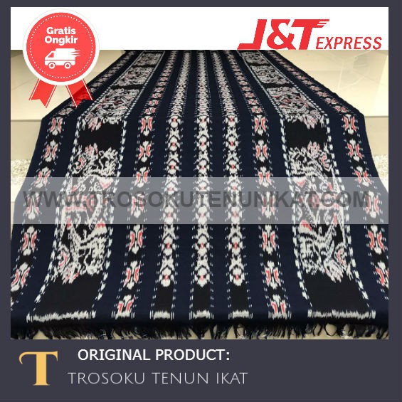 kain tenun ikat etnik warna biru tua dongker new