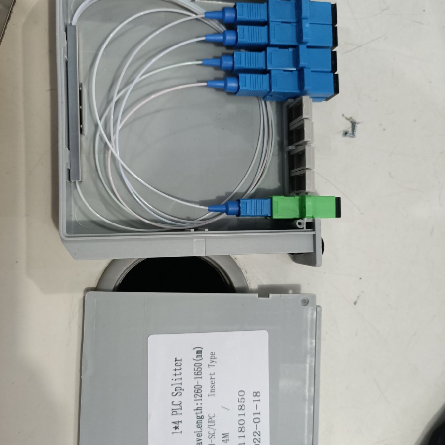 passive splitter box 1 4 Sc UPC spliter Fiber Optik / PLC PASIVE 1:4 Full Adaptor