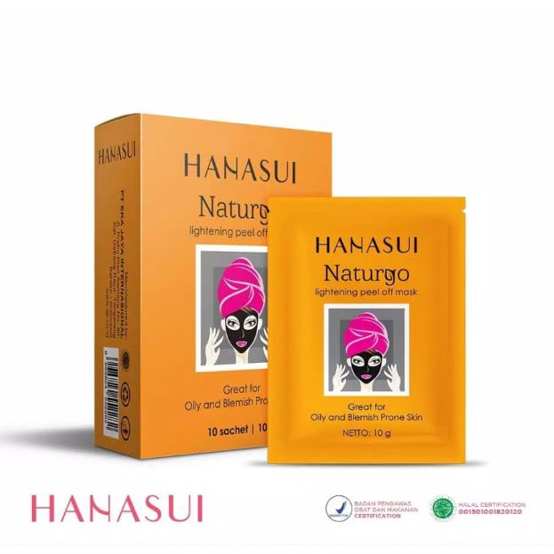 ☘️Yuri Kosmetik☘️ Hanasui Naturgo Peel Off Mask Black Box