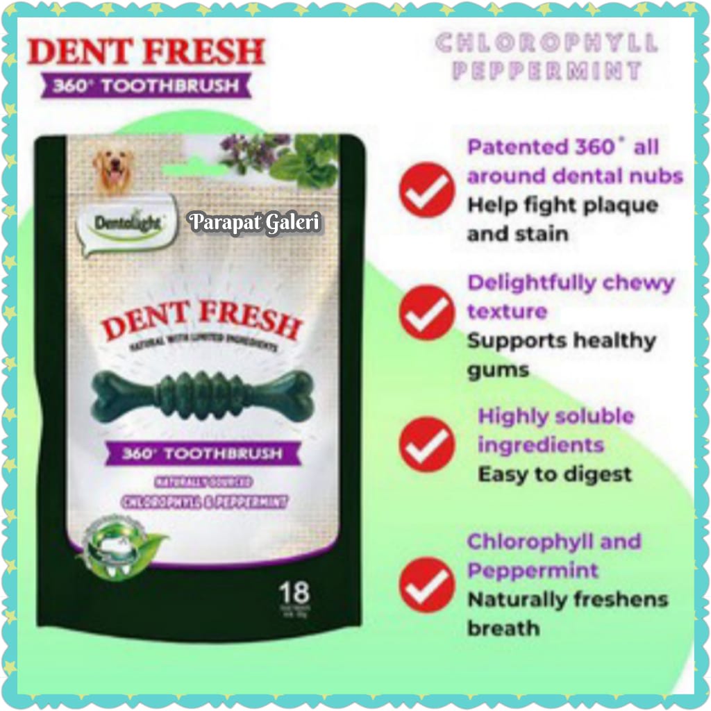 Dentalight DENT FRESH 360 Toothbrush Dental Snack 150Gr - Dog Snack - Snack Anjing