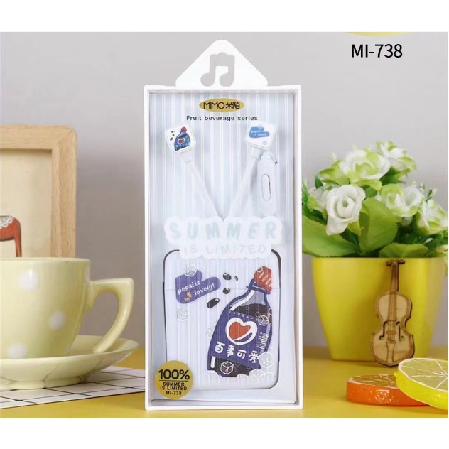 [MI-738] Set Earphone Kotak Koper Motif BOTOL Minuman Musim Panas / Wadah Penyimpanan Kabel Earphone Gambar Botol Drinks SUMMER IS LIMITED