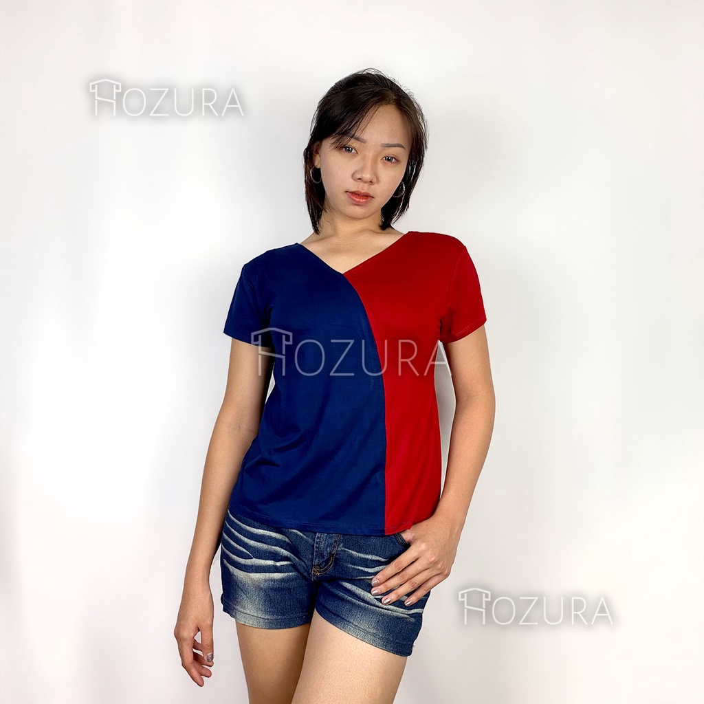 Hozura - Kaos Kombi Warna Wanita Marina - Kinan Erlinda Blouse Blouse Korea - Kayoung Blouse Atasan Wanita Korean Style Blouse Korea Kayoung Blouse Atasan Wanita Korean Style Blus Wanita Casual - Kaos Vneck Oversize Kaos Impor Wanita Jumbo Murah