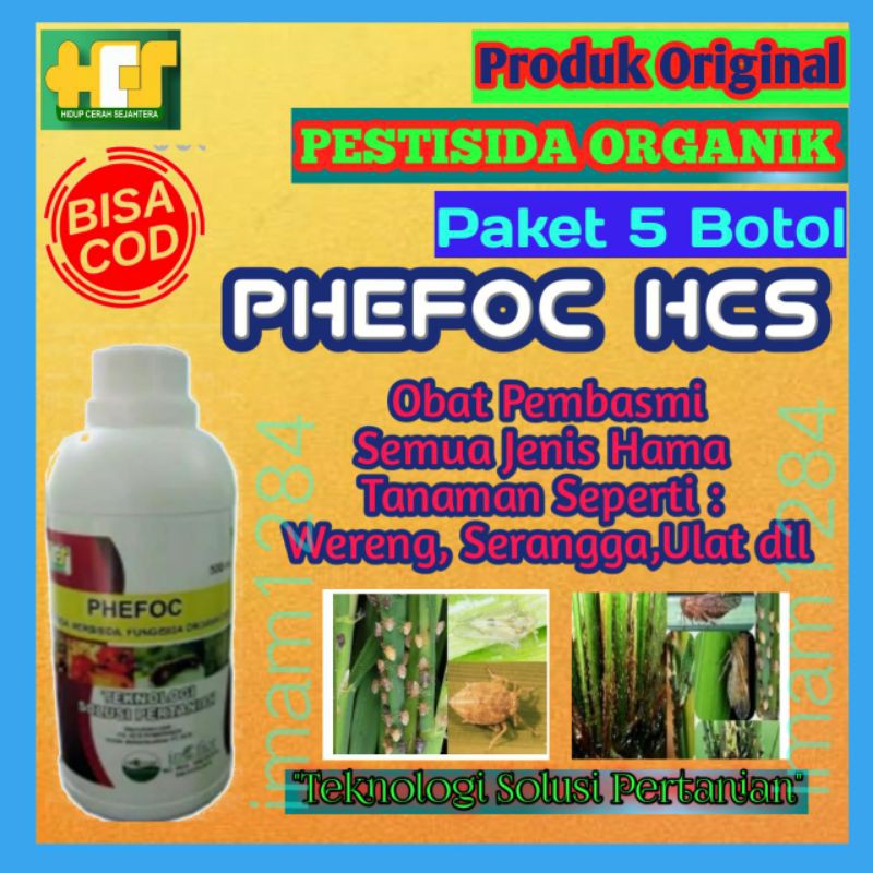 PAKET 5 BOTOL  PHEFOC HCS PESTISIDA NABATI PESTISIDA ULAT 