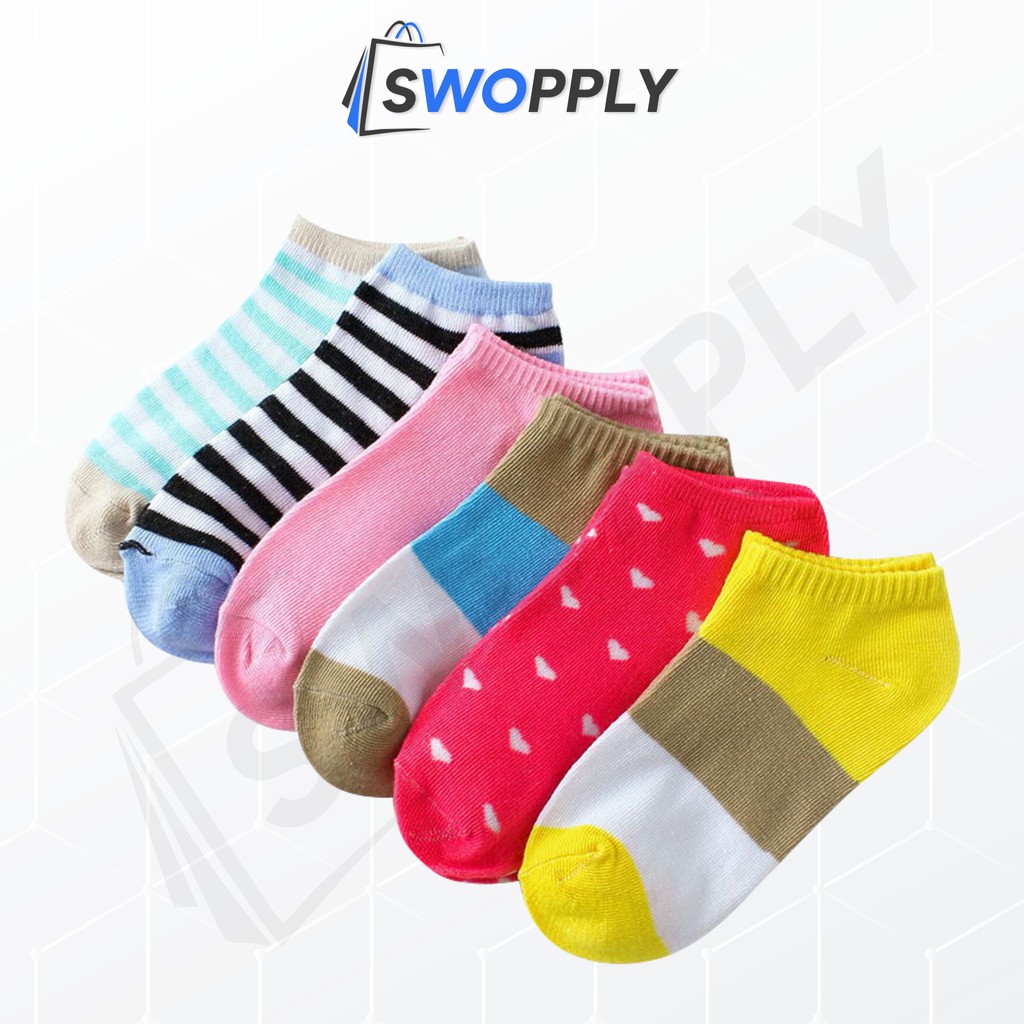 Swopply Kaos Kaki Ankle Polos Wanita KaosKaki Pendek Korea  Short Socks